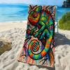 L'asciugamano da spiaggia in microfibra di poliestere con motivo astratto graffiti camaleonte è altamente assorbente, adatto per nuotare e per le gite al mare.