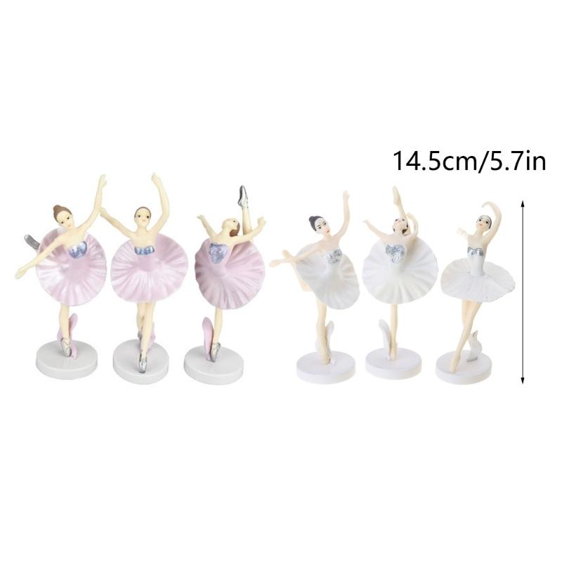 Pack/3pcs Magical Ballerinas Cake Decoration Ballerinas Theme Birthday Party Supplies Dancing Ballerinas Girl Figurine