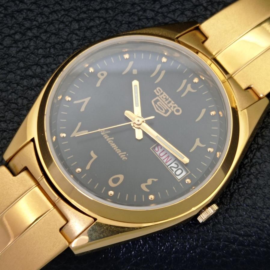 RENOVOVANÉ AUTOMATICKÉ HODINKY SEIKO 5 JAPAN 6309A PÁNSKÉ ARABICKÉ ČERNÉ HODINKY A427207-2