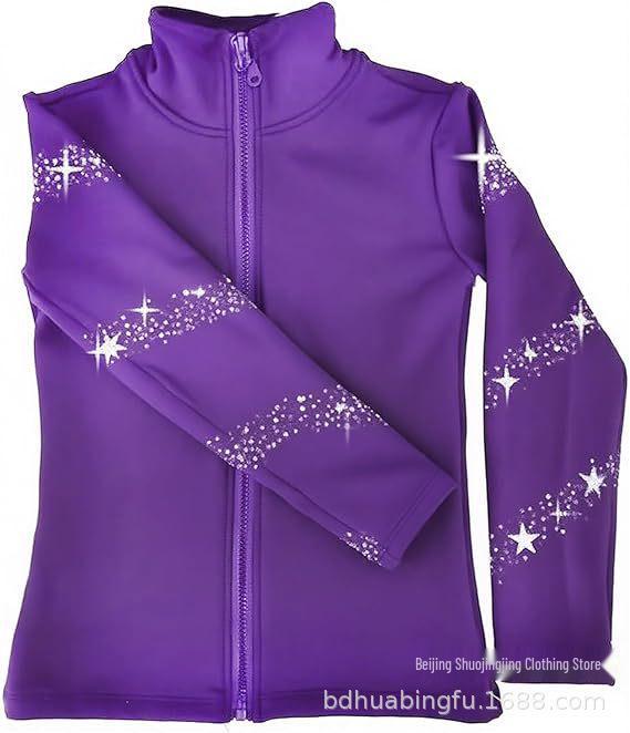 LIUHUO Children's Figure Skating Suit: Fashionable Black Diamond-Accent Pants and Training Costume