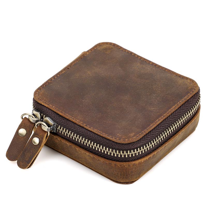 

Portable Genuine Leather Jewelry Storage Box for Necklaces, Earrings, Bracelets, and Pendants кофейный