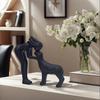 Human And Dog Statue Cute Resin Pet Sculpture for Home Office Desk Shelf