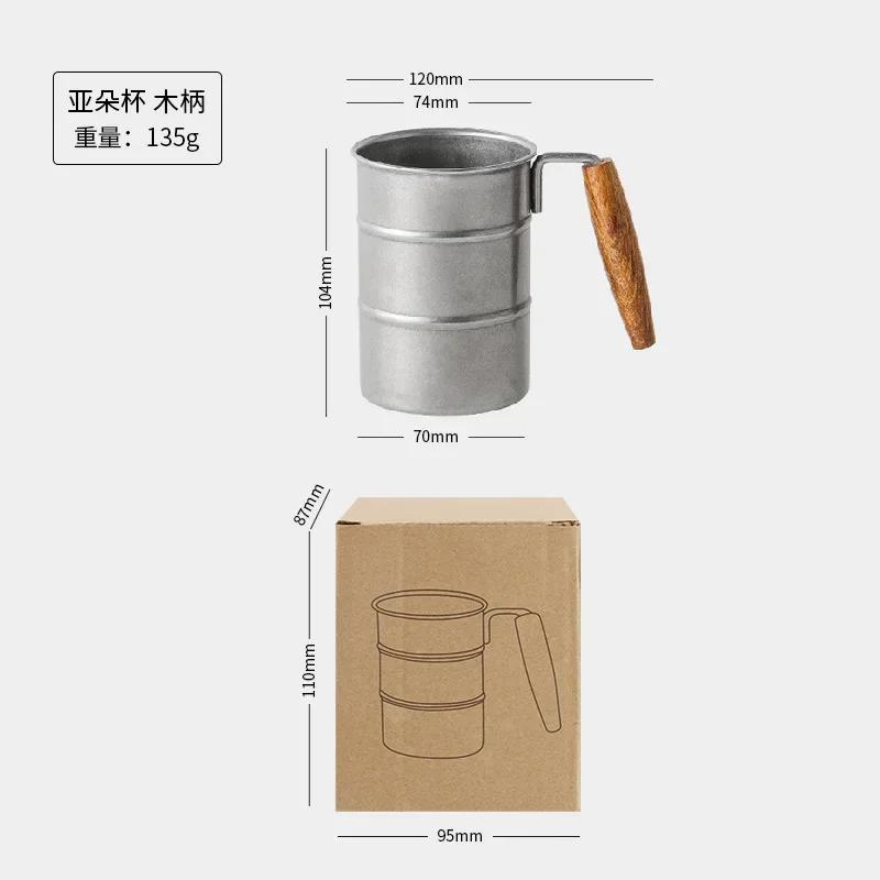 304 Stainless Steel Outdoor Mug Creative Camping Beer Cup Vintage Covered Coffee Mug Easy To Carry