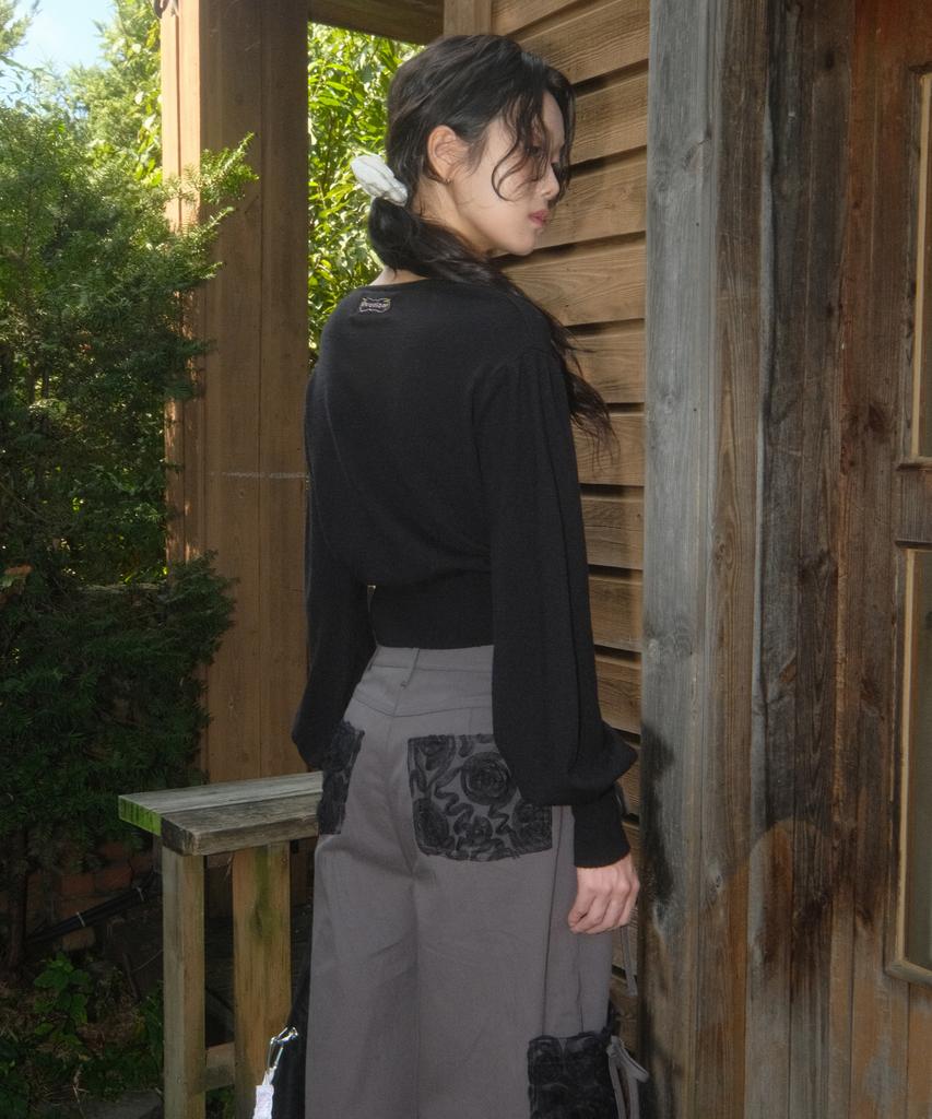 SIWL107 Ribbon Cotton Pants (Charcoal)