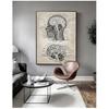 Vintage Human Head And Brain Anatomy Poster Neuroscience Human Anatomy Painting Doctors Office Wall Art Decor Canvas Art Prints
