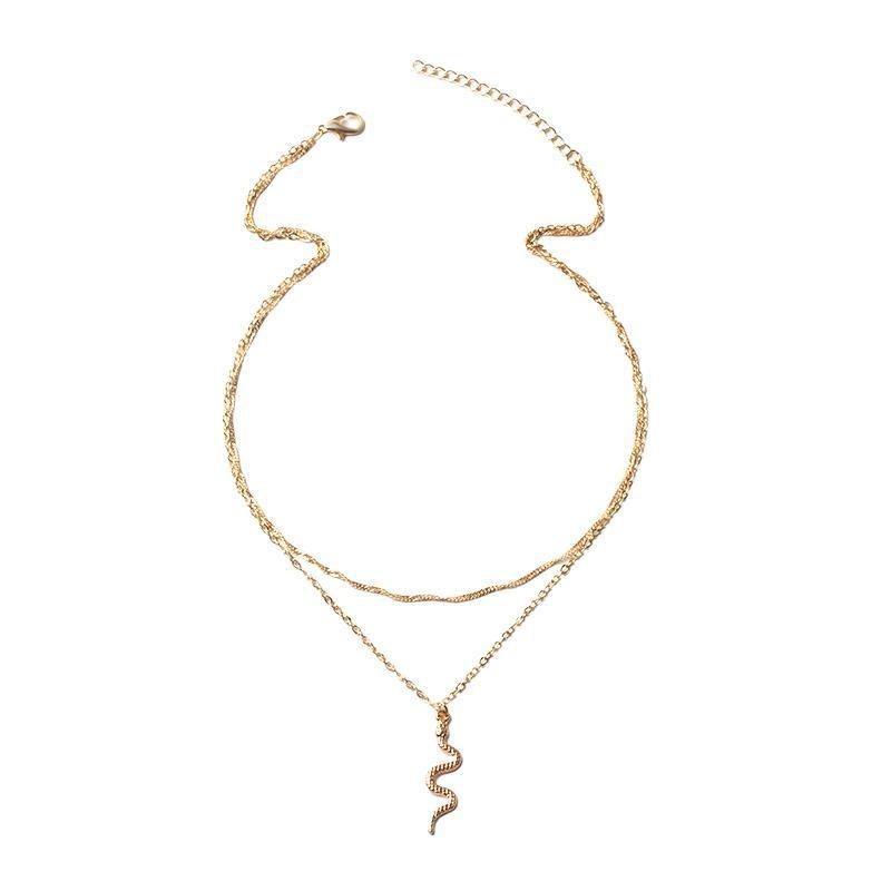 Multi-layer snake necklace jewelry pendant versatile niche alloy women's collarbone chain snake chain