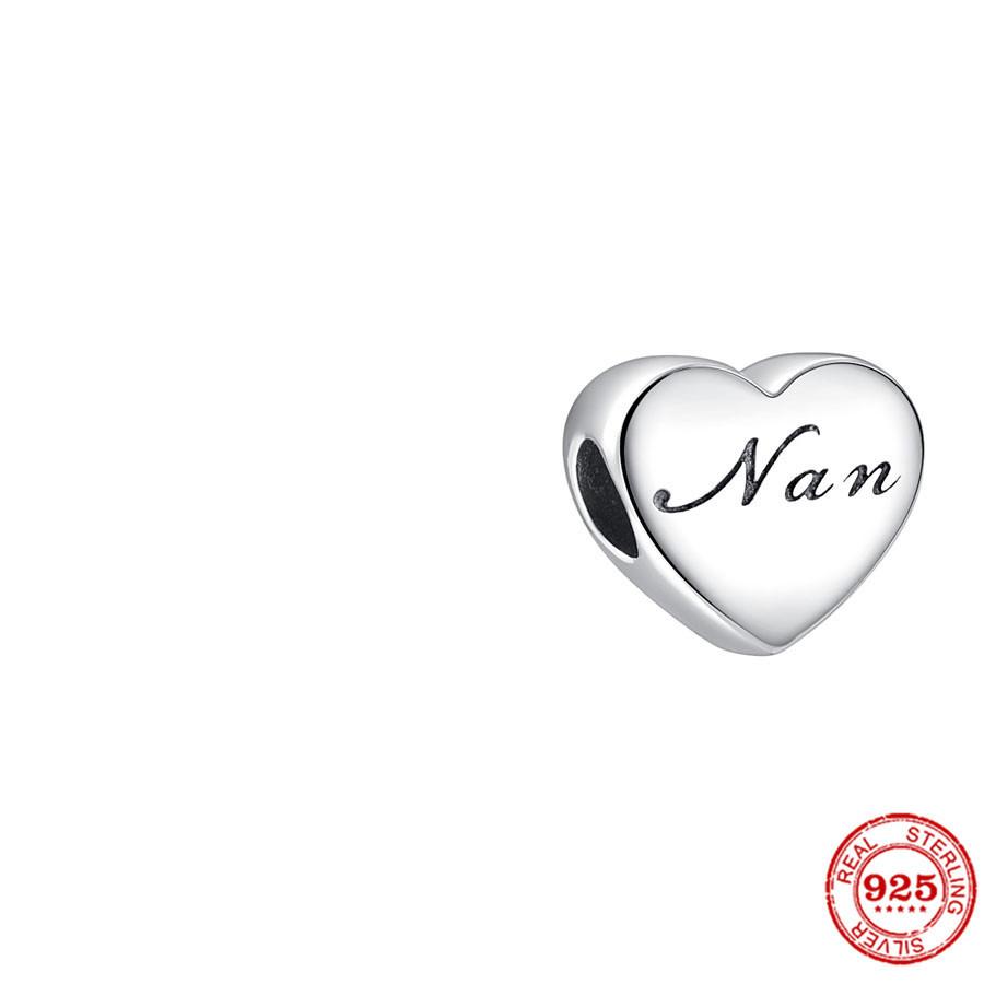 Nový Měděný Bratr Sestra Máma Táta Syn Dcera Manželka Srdce Přívěsek Korálek Pro Ženy Pasuje na Originální Náramek Diy Šperky