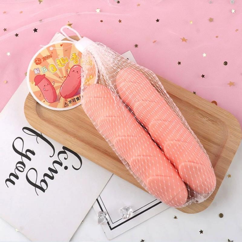 2Pcs Soft Sausage Shaped Sensory Squeeze Fidget Toy Stress Relief Gifts Office Relax Party Favors