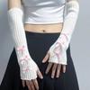 New Thicken Arm Sleeves Bowknot Solid Color Knitted Gloves Y2K Soft Arm Warmers Female