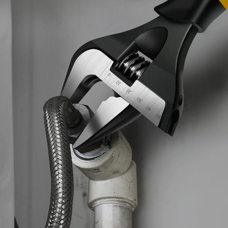 Large Jaw Adjustable Wrenches Stainless Steel Spanner for Various Nut Size High Torque and Grip Alloy Steel Construction