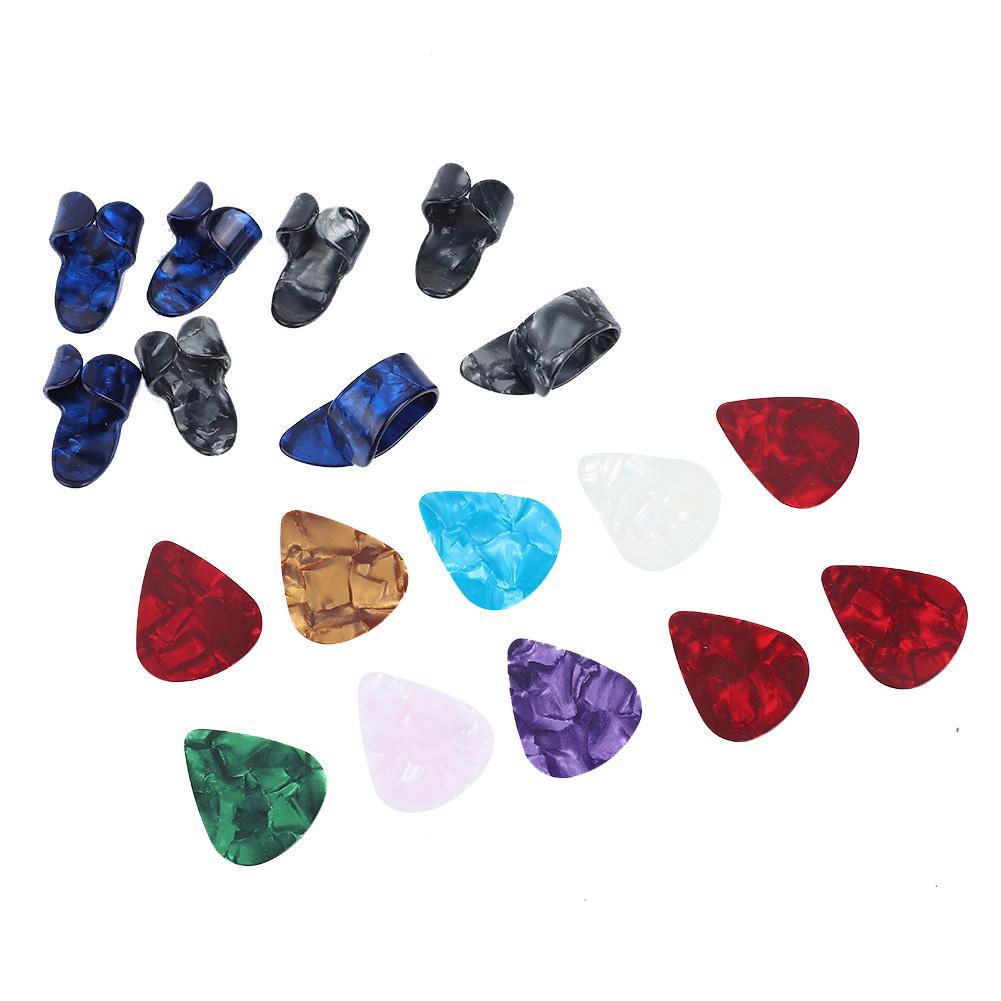 Guitar Accessories Kit 10 Celluloid Pick 4 Guitar Slider 8 Finger Cot with Iron Box