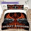 Classic Harleydavidson Motorcycle Style Threepiece Set 1 Duvet Cover 2 Pillowcase Without Core Without Core Bedding Set