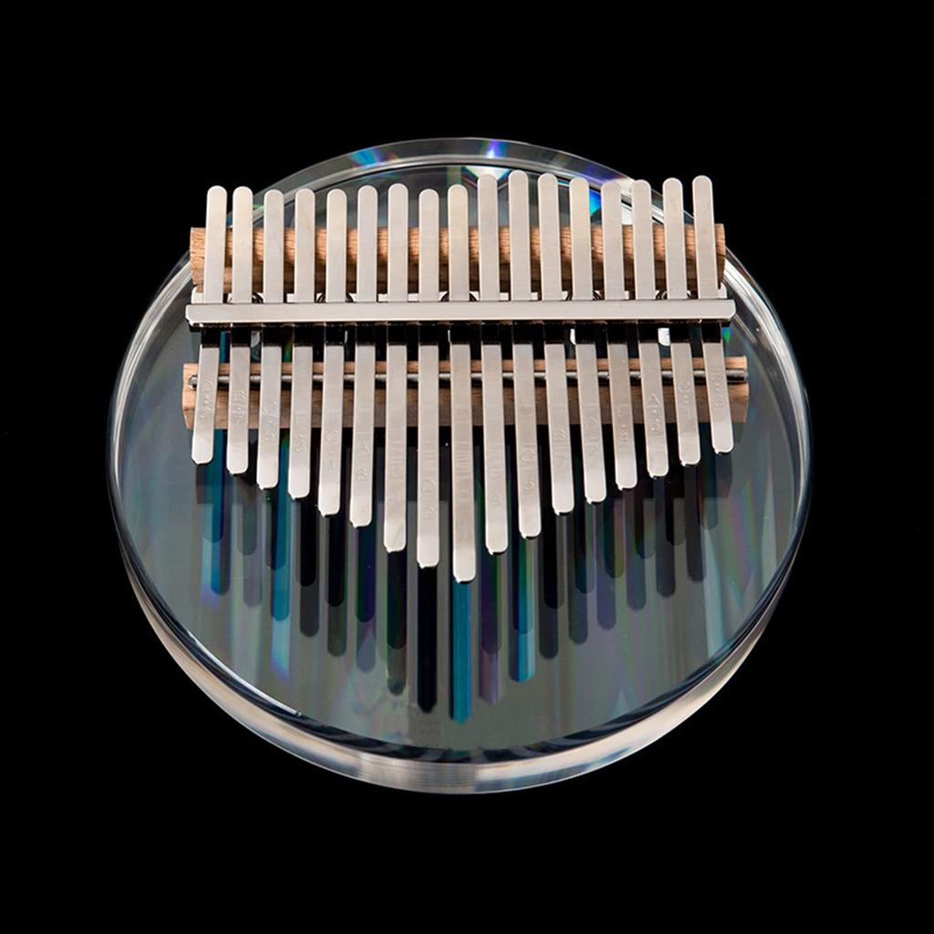 17-key kalimba, round acrylic rainbow thumb piano, with high-performance protective case (thumb piano + EVA piano case + scale sticker + tuning