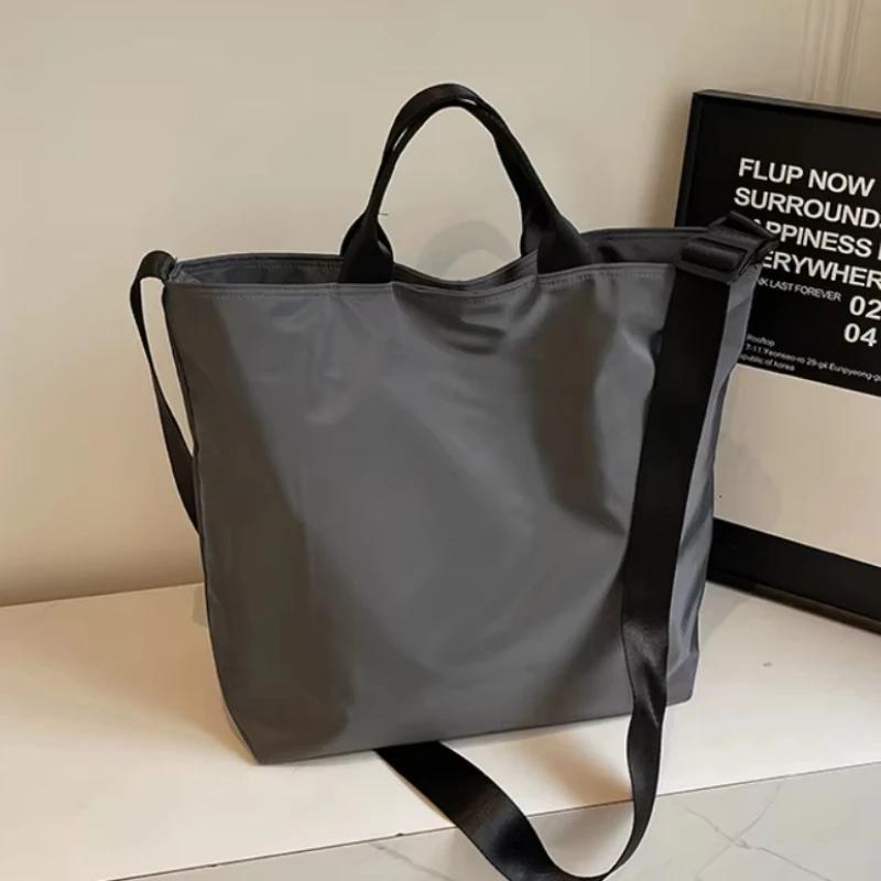 Zipper Solid Color Nylon Large Capacity Handbag 2026 Hot Selling Simple Casual Crossbody Bag Soft Versatile Popular Shoulder Bag