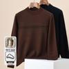 Hengyuanxiang Men's Thick Striped 100% Pure Wool Round Neck Pullover Sweater