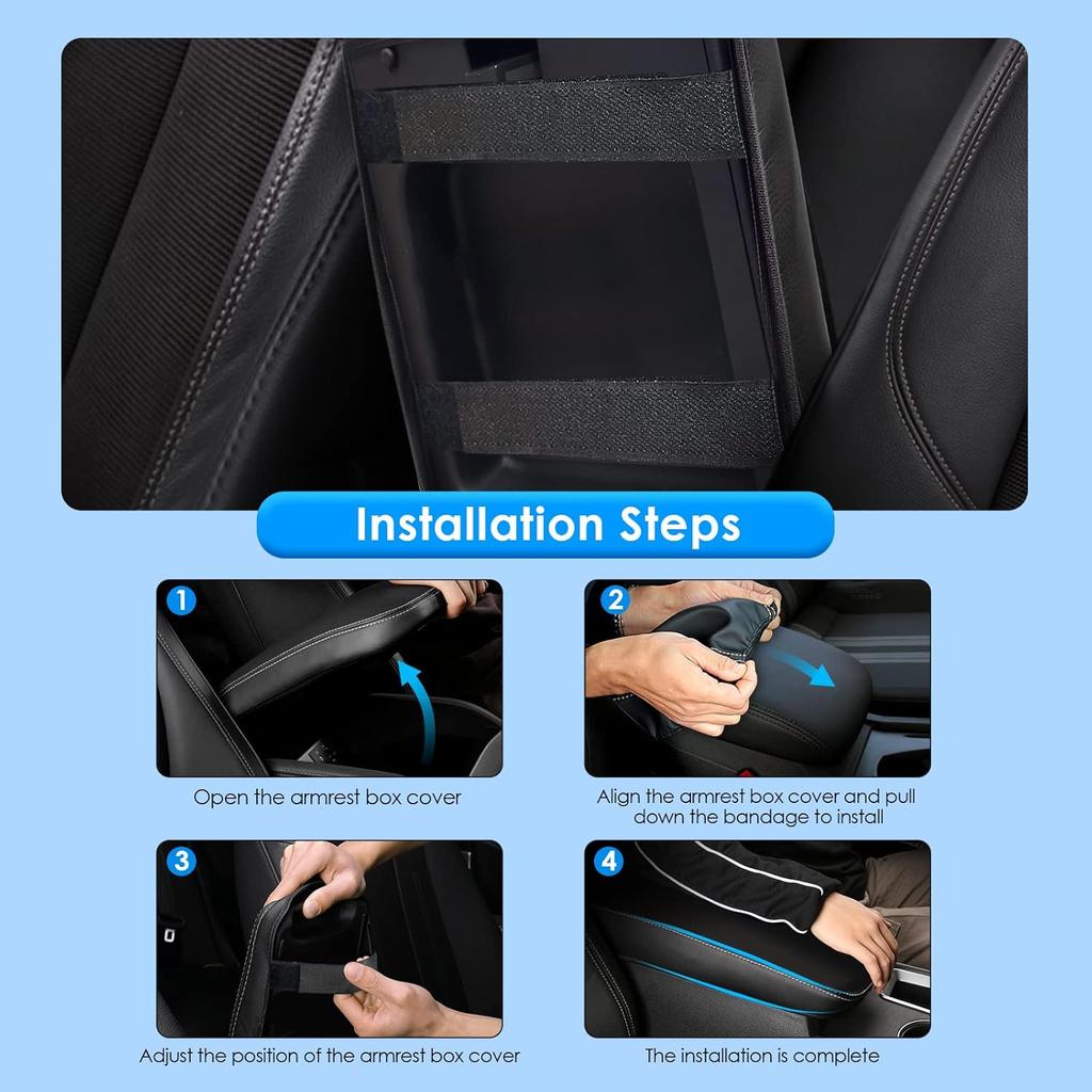 2022-2025 2026 Maverick Center Console Cover for Frod Maverick (XL/XLT/Lariat/Tremor/Lobo), Waterproof&Anti-Scratch Leather Armrest Cover 2023 2024