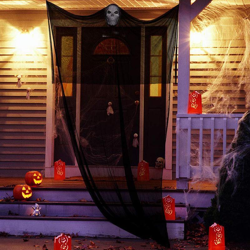 Halloween Hanging Skull Ghost Door Curtain Haunted House Decoration Ghost Ornament Indoor Outdoor Decor