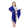 Kids Greek Mythology Costume Roman Toga Dress Halloween Party Performance Cosplay Outfit Blue Red Green Brown