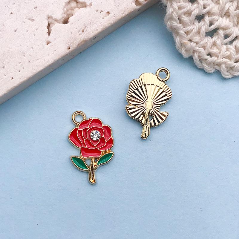 

Брелок-браслет из 12 капель масла с подвеской из розового сплава - 6 цветов