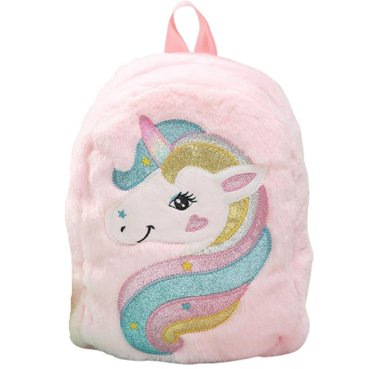 

Unicorn Backpack Rucksack Children Kids Girls Plush Toy Bag Rainbow Cute Fluffy Doll [RERACO] (Pink)