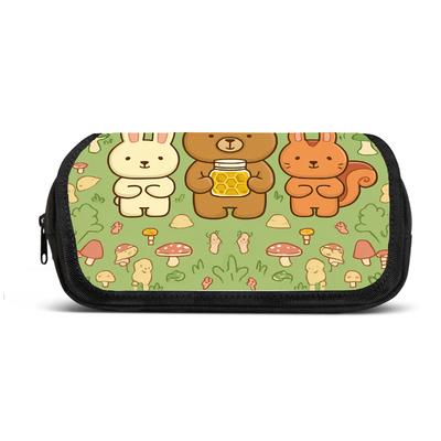 1pc a Cartoon-Themed Pencil Case with Double Layers, Spacious Enough for School And Office Items, Featuring a Zipper Closure