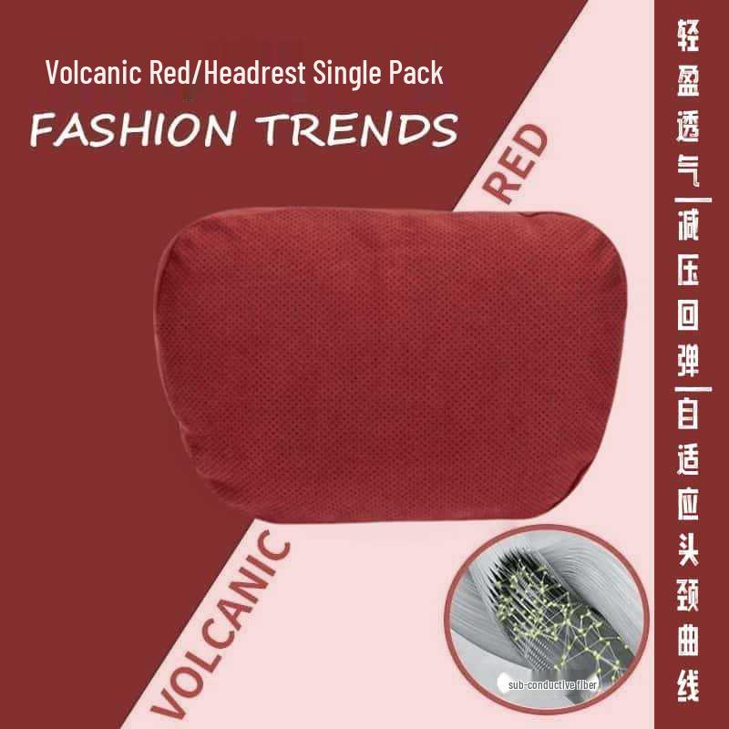 Adjustable Car Headrest & Lumbar Support - Breathable Suede, Perforated, Universal Neck Protection for Sedan Seats