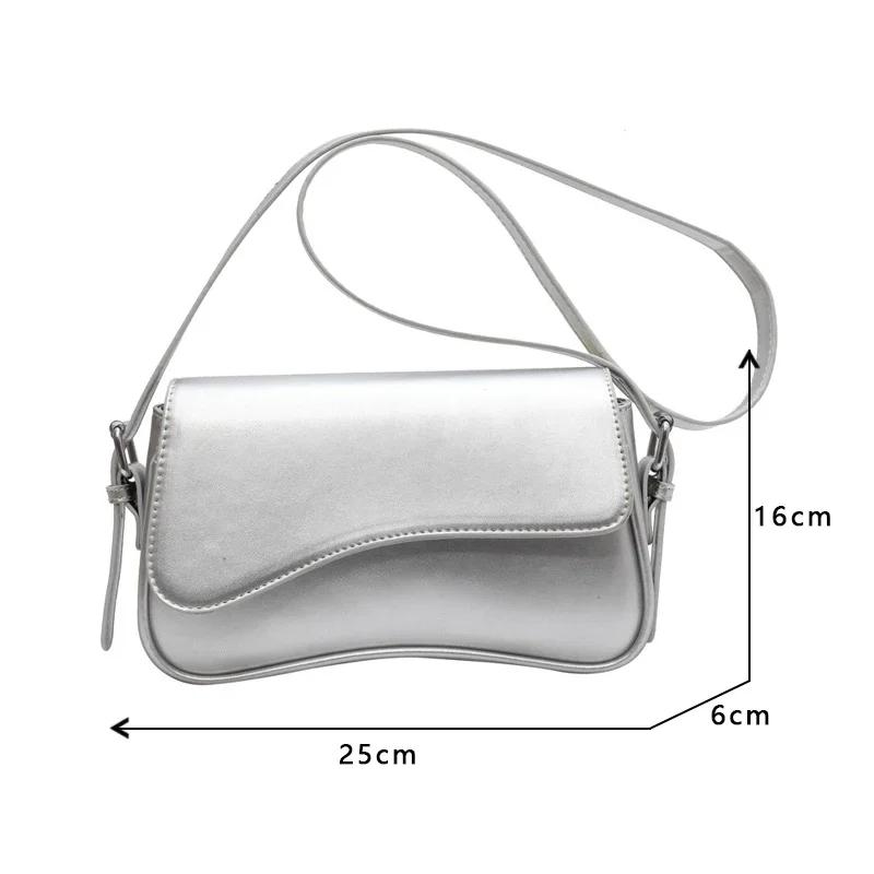 Vintage Leather Crossbody Bags For Women Designer Female Compact Flap Shoulder Underarm Bag Armpit Handbags And Purses