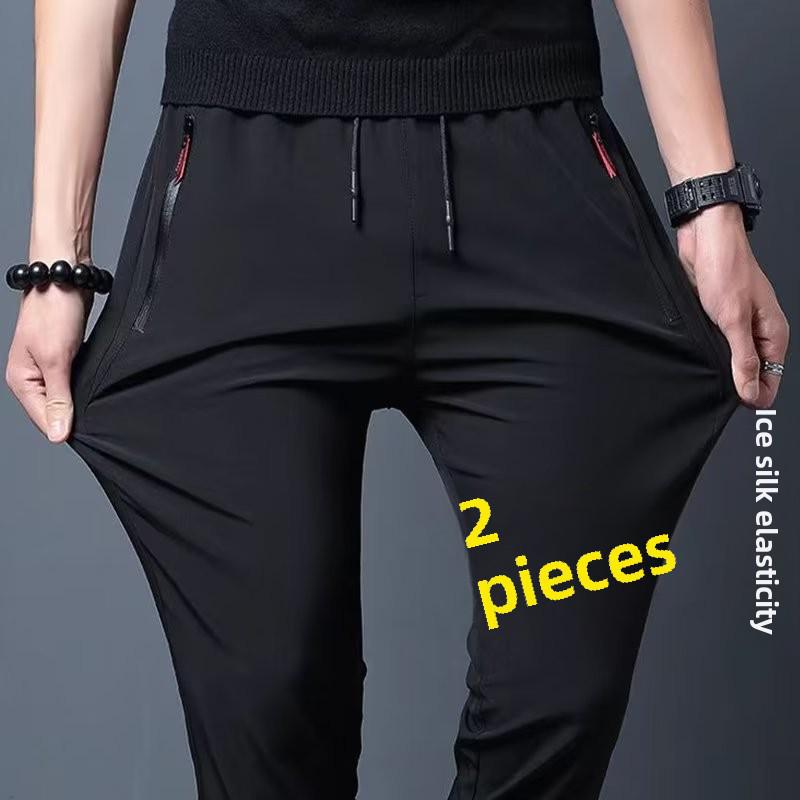 Summer Ice Silk Men's Korean Style Slim Casual Sweatpants - Trendy Youth Sports Trousers