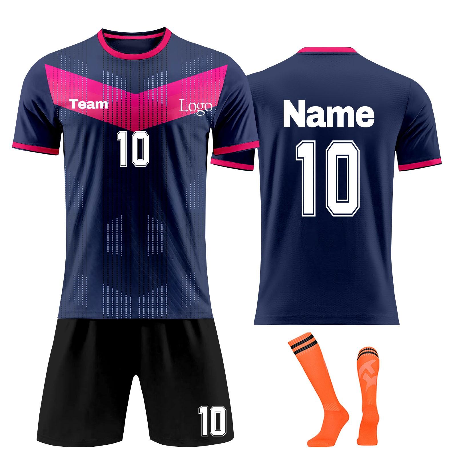 

Комплект персонализированных рубашек для мужчин и девочек с именем и номером, футбольные майки на заказ для мальчиков, тренировочный костюм XL тёмно-синий