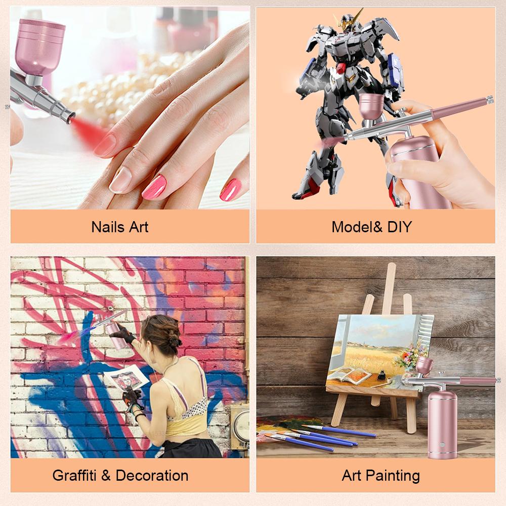 Airbrush Nails with Compressor Portable Airbrush with Compressor Kit Mini Air Brush Nails Spray Gun for Nails Art Painting Craft