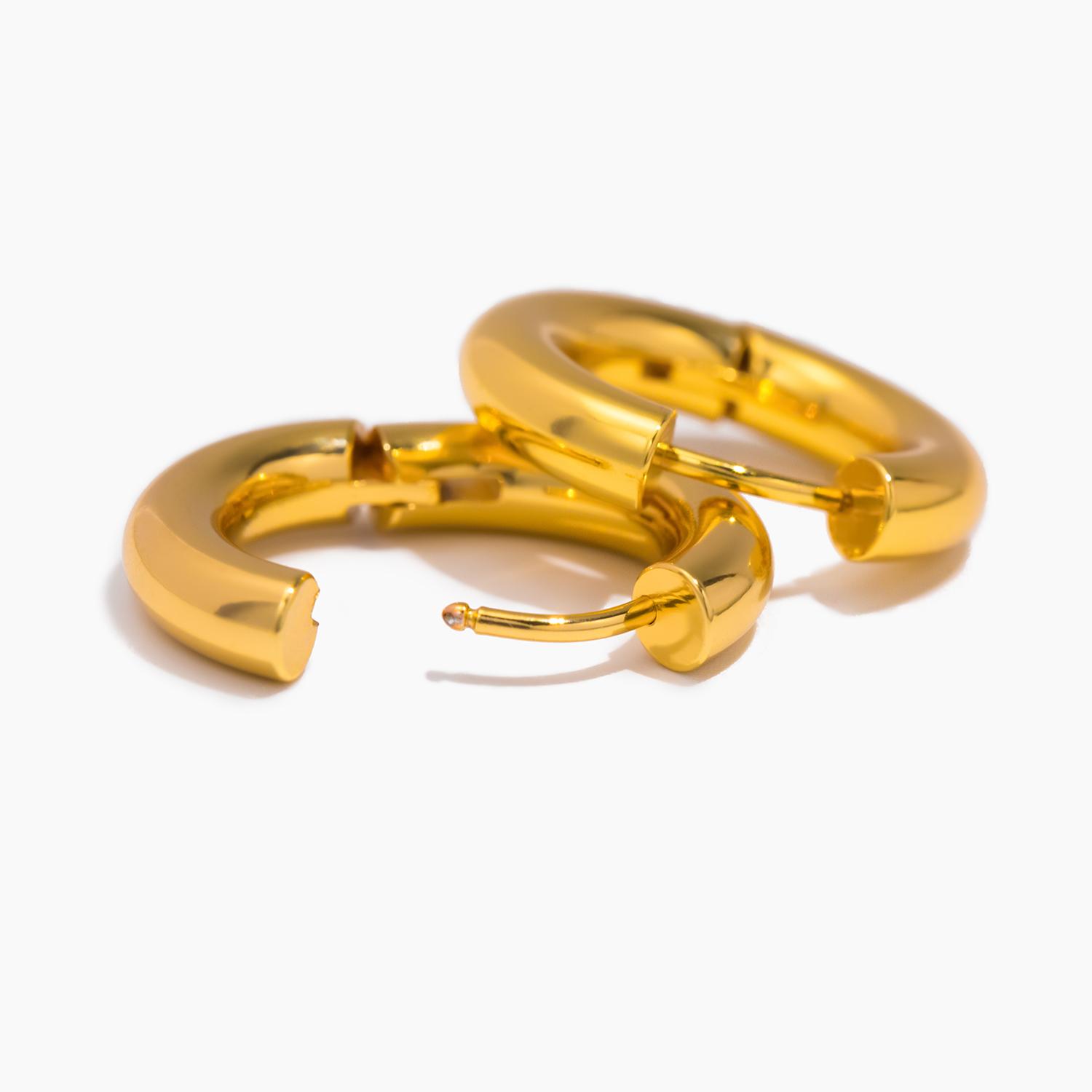 

Классические серьги-кольца, модные и универсальные украшения из нержавеющей стали золотой