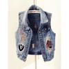 Spring and Autumn Denim Vest Women's New European Style Fashion Summer Short Tank Top Vest