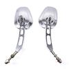 2 Silver Aluminum Rearview Mirrors for Harley D