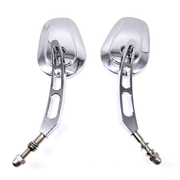 2 Silver Aluminum Rearview Mirrors for Harley D