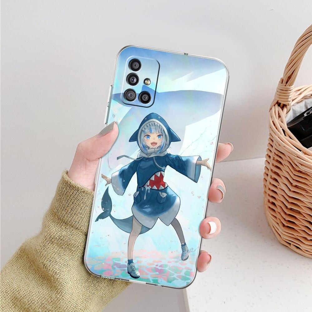 Gawr Gura Hololive Shark Anime Phone Case For Samsung Galaxy A51 A71 A21S A12 A11 A31 A41 A52 A32 5G A72 A01 A02S Clear Cover