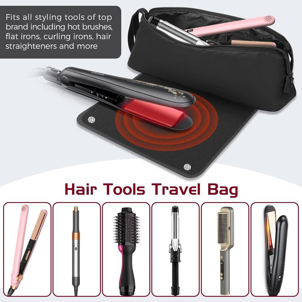 Multifunctional Travel Cosmetic Bag Waterproof Materials Smooth Zippered Double Compartments for Toiletries Storage