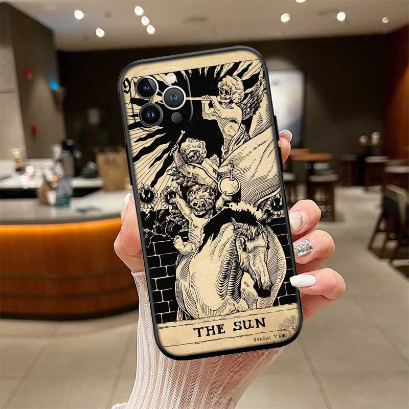 NH48 Witch Divination Tarot Moon Phone Case for OPPO A40 A60 A80 A15 A16 A16K A12 A17 A17K A54 A54S A53 A53S A55 A56 A57 A98 F23