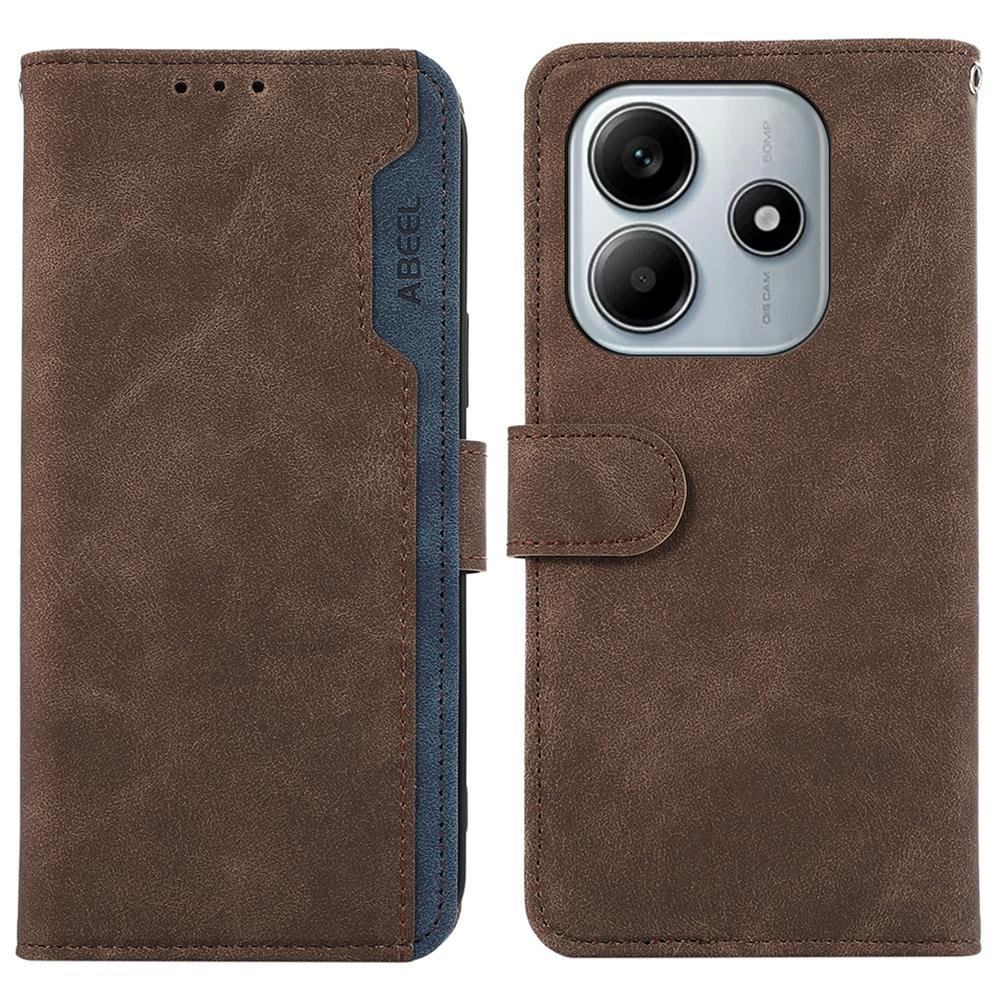 For Xiaomi Redmi Note 14 4G (163.25x76.55x8.16mm) Case Color Splicing Leather Flip Phone Cover RFID Blocking
