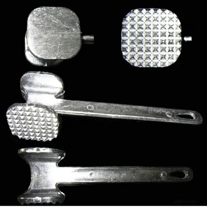 Meat Tenderizer Hammer 19cm Household Aluminum Alloy Steak Metal Mallet Kitchen Tool Heavy Duty Durable Double-Sided Tenderizer 4