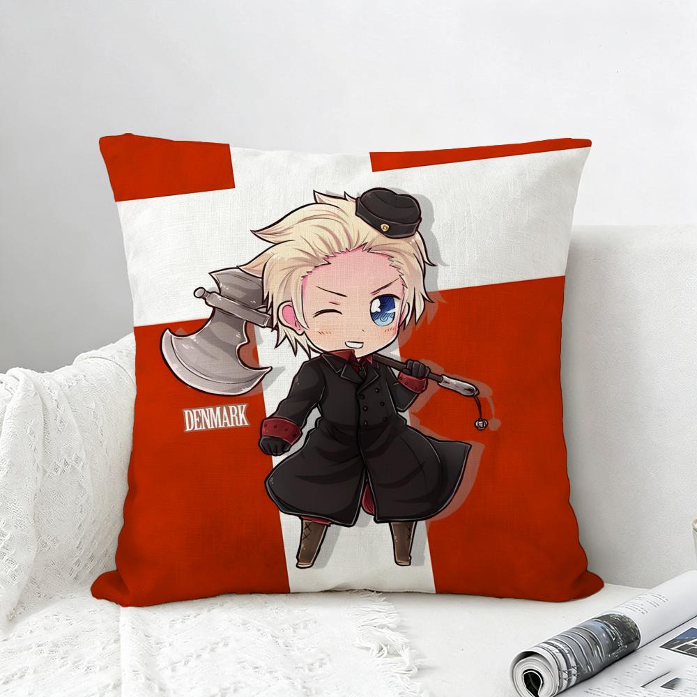 Anime Hetalia Cushion Cover Natural Linen Pillowcase Set AllinOne Decor for Sofa Bedroom  Chair