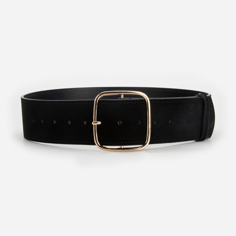 Nieuw leer retro gesp tailleafdichting dames mat suède koeienhuid riem met jas jurk