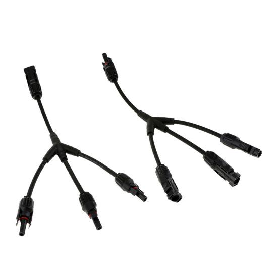 1Pair 3 Way Y Splitter Cable Plug Inline Solar PV Panel IP67 Connectors