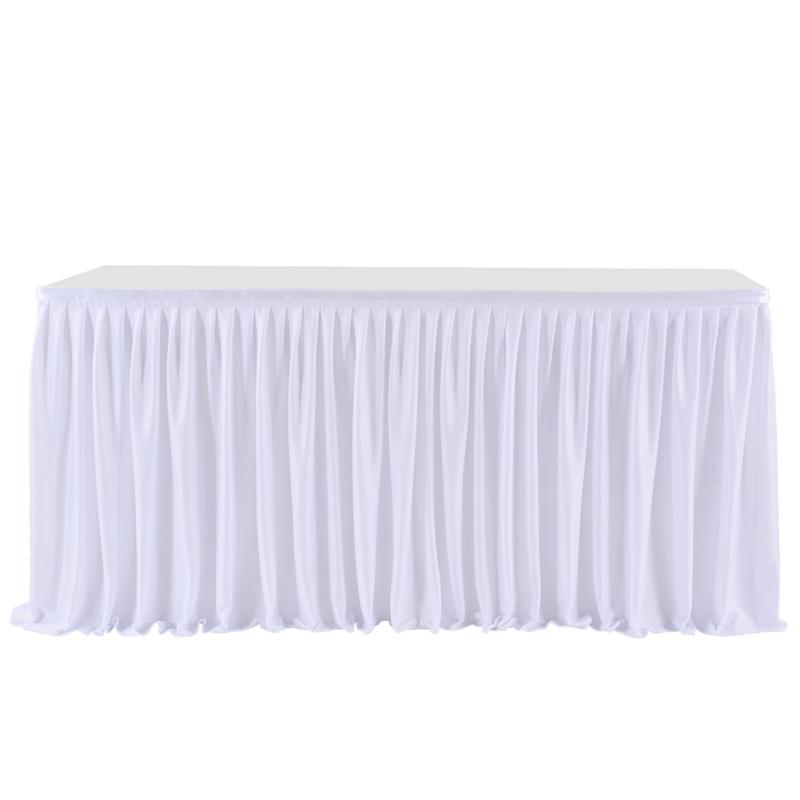 Table Skirt Pleated Ruffle Tablecloth For Wedding Birthday Party Baby Shower Table Decoration