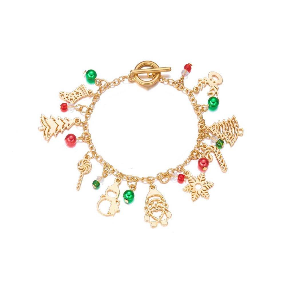 Charming Style Xmas Elk Wristband Vibrant Colors Snowflake Pendant Bangles Boutique Stores