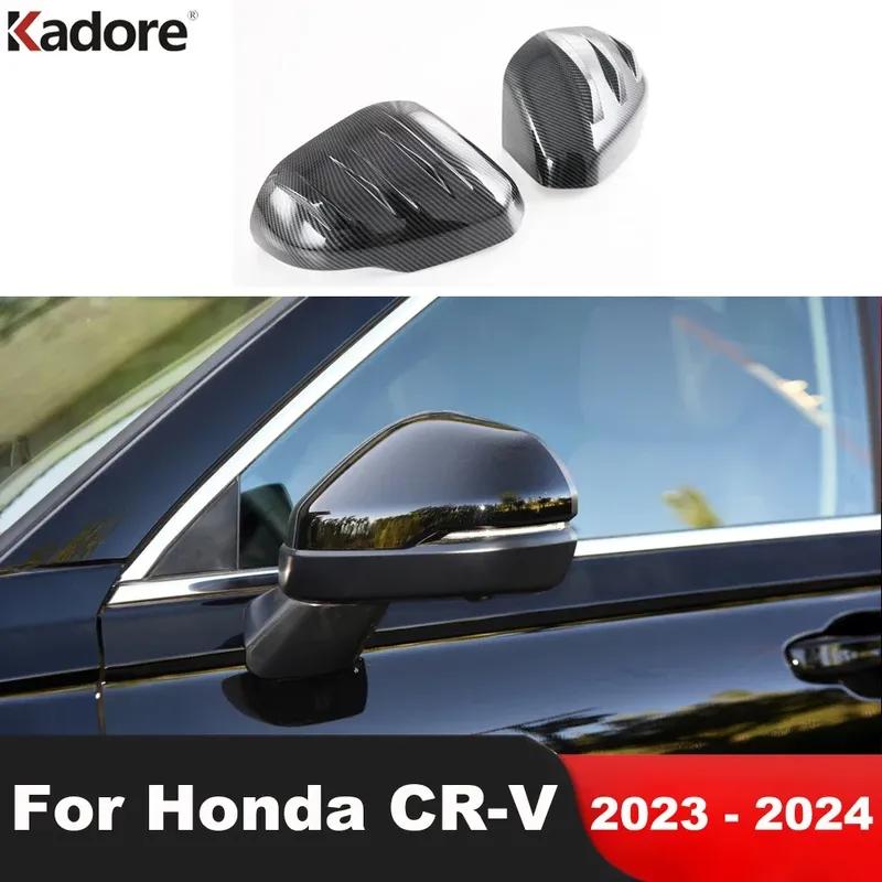 For Honda CRV CR-V 2024 Carbon Fiber Rearview Mirror Cover Trim Side Wing Mirror Cap Frame Overlay Car Accessories