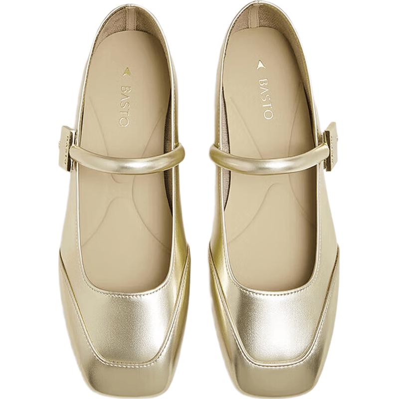 BAISTU Women s French Mary Jane Low Heel Shoes 38