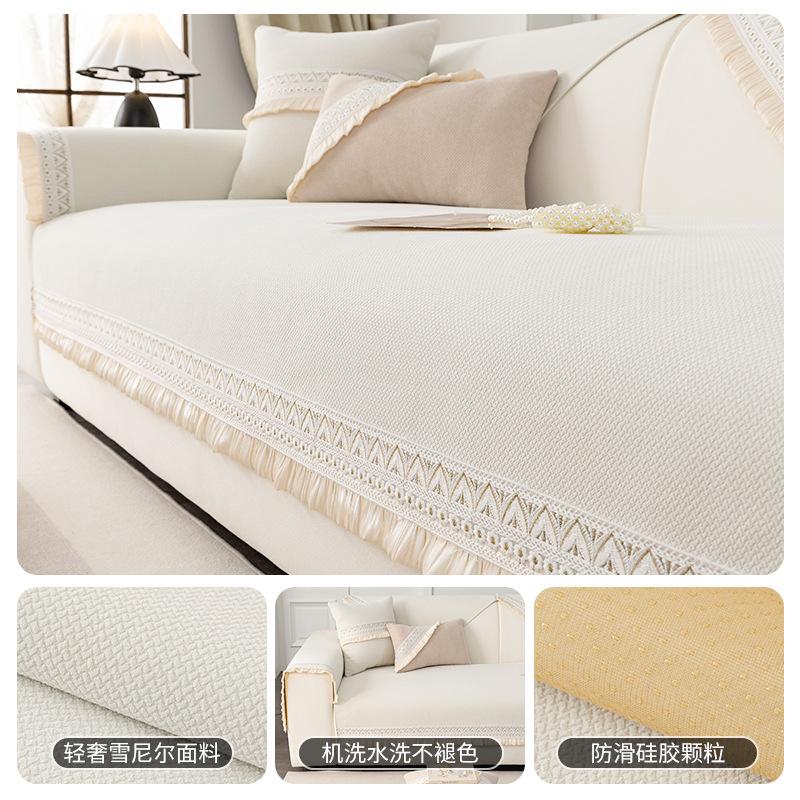 

Nordic Style Sofa Cushion Universal In All Seasons New Non-Slip High-End Sofa Cover Chenille Seat Cushion 70*70cm