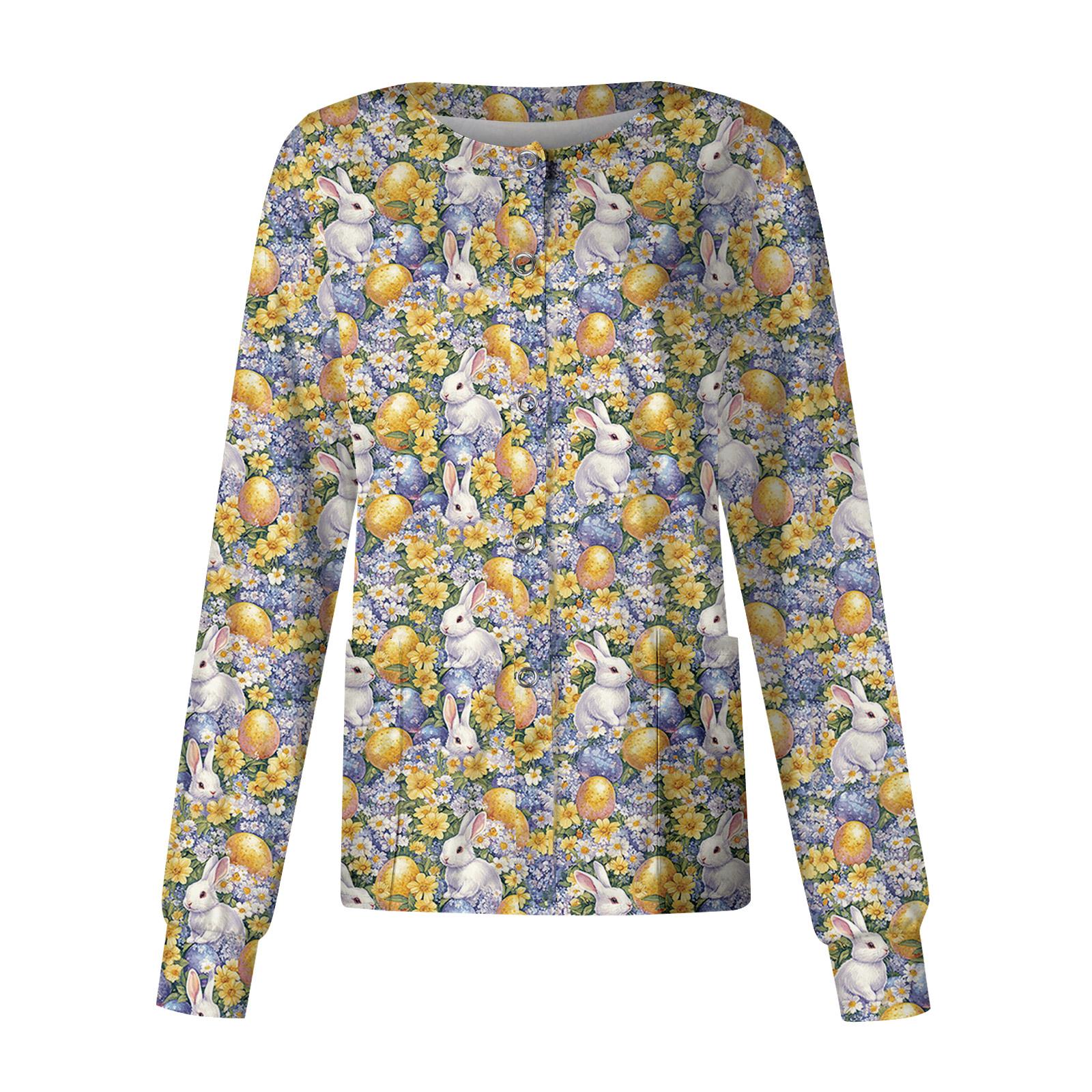 

Women s Casual Long Sleeve Single Breasted Printed Dry- Top S жовтий