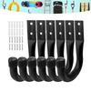 Pack of 6 Utility Garage Hooks with Strong Load Capacity Wall Mount Hook Simple Installation for Hanging Bikes & Tools