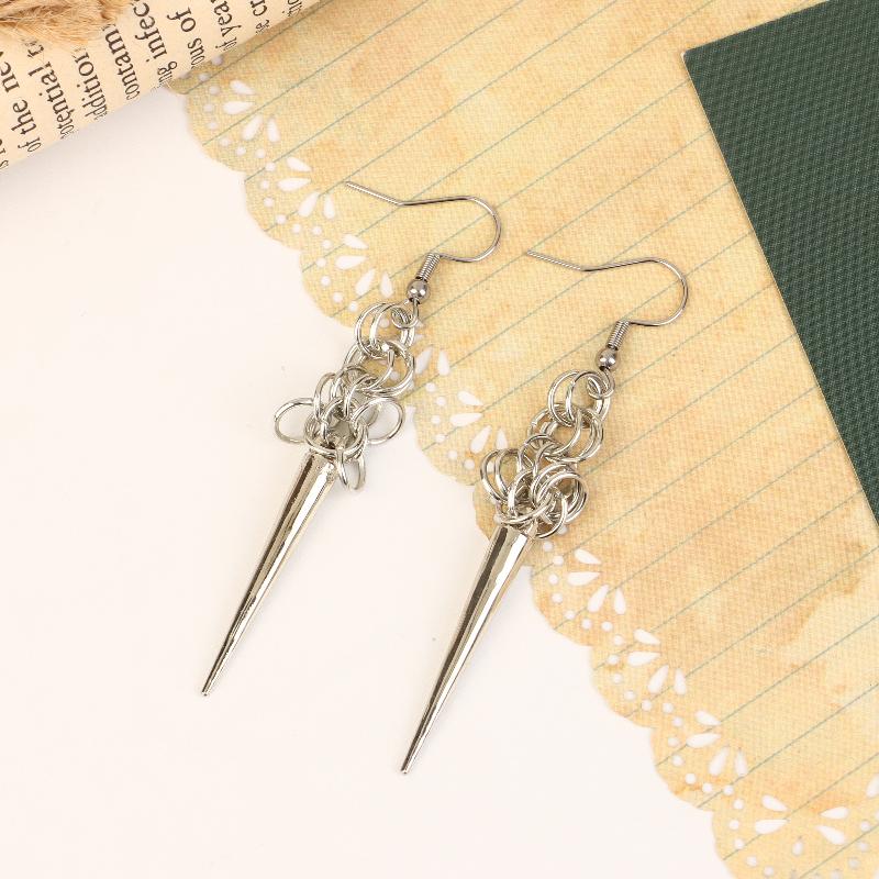 Punk Style Spike Earrings For Women Gothic Cone Pendant Grunge Piercing Dangle Jewelry Gift